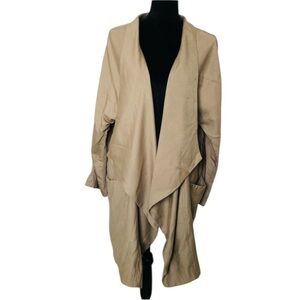 P.cill Women’s Olive Green Oversized Lyocell Trench Coat Medium